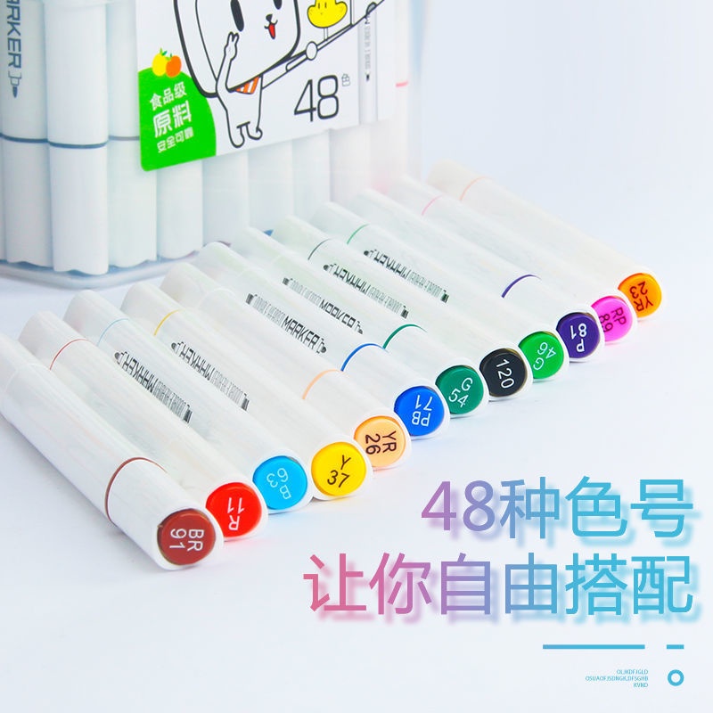 Hộp 48 Bút Đánh Dấu Hai Đầu 12 Màu Đen 48 Màu Vẽ Tranh Sơn Dầu Đặc Biệt Dành Cho Học Sinh Tiểu Học / Đi Nghỉ Hè
