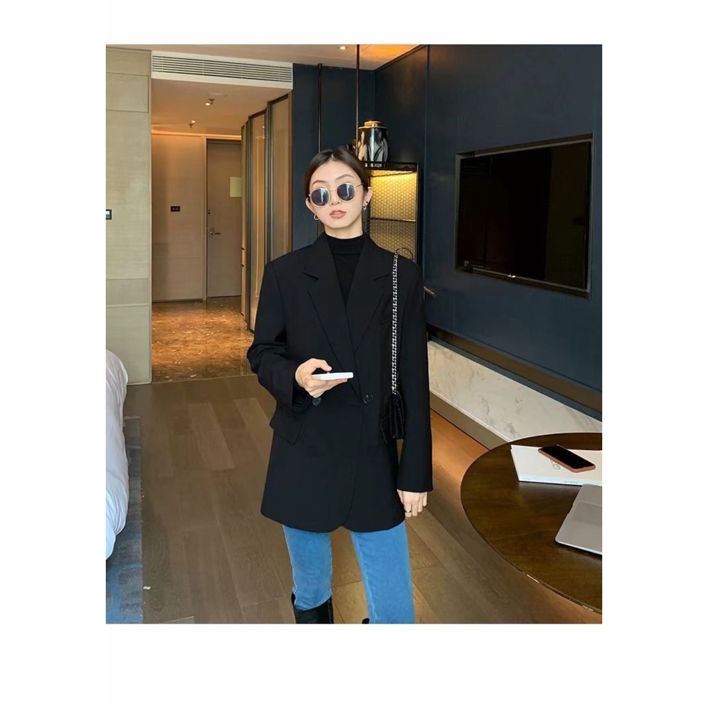 Blazer Nữ Áo Khoác Nữ Blazer 2 Nút Dáng Rộng Blazer Hàn Quốc - Hàng Phom Chuẩn Đẹp Thoáng Mịn - BLA22053