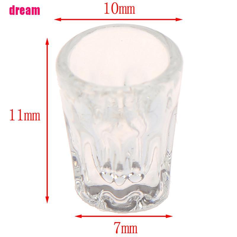 Set 4 mô hình cốc mini bằng nhựa trong suốt xinh xắn trang trí nhà búp bê