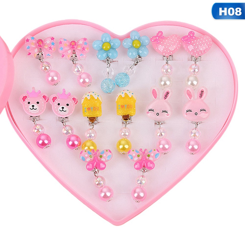 Set 7 Đôi Khuyên Tai Xinh Xắn Cho Bé Gái