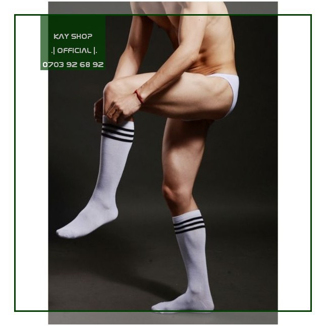 Vớ nam thể thao loại dài 3 SỌC thun cotton - VO3SOC