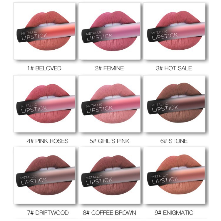 Son môi hiệu ứng bóng mượt Pudaier 18 màu thời trang 50g