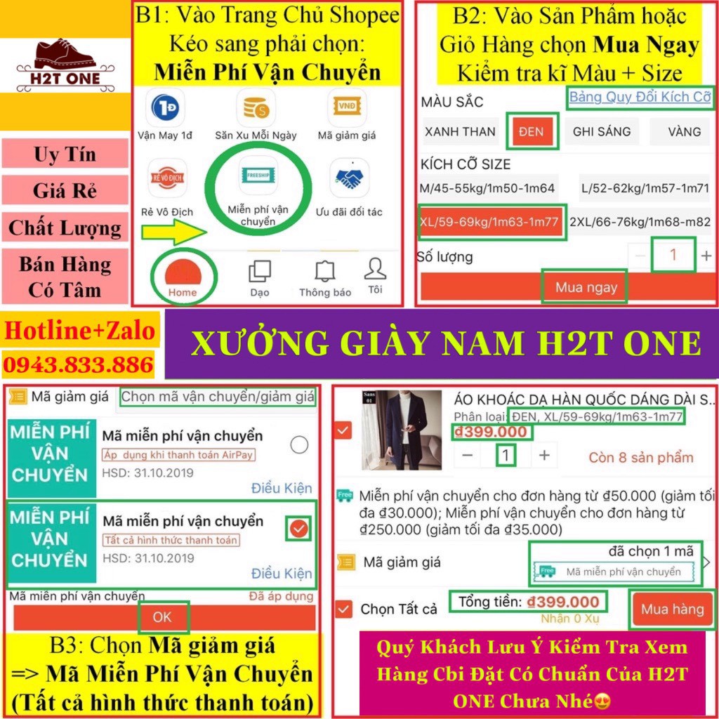 [Xả Kho 200 Đôi]Giày Da Nam Chính Hãng H2T ONE Chất Liệu Da Bò Cao Cấp - Đế Cao Su Khâu Chỉ Dù Chắc Chắn HT113