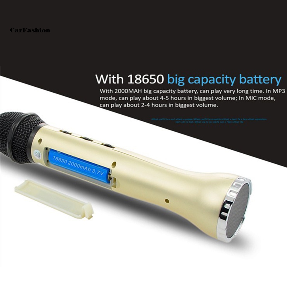 Mic hát karaoke cầm tay không dây kết nối bluetooth 3 trong 1