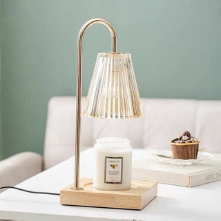 Đèn đốt nến thơm đế đá chỉnh ánh sáng