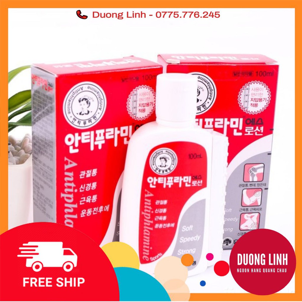 Dầu nóng Hàn Quốc ♥️FREESHIP♥️ Dầu nóng xoa bóp giảm đau nhức xương khớp, Dầu Antiphlamine 100ml - Loại Xịn