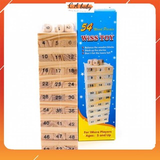 Bộ đồ chơi rút gỗ cho bé 54 thanh, đồ chơi thông minh cho bé