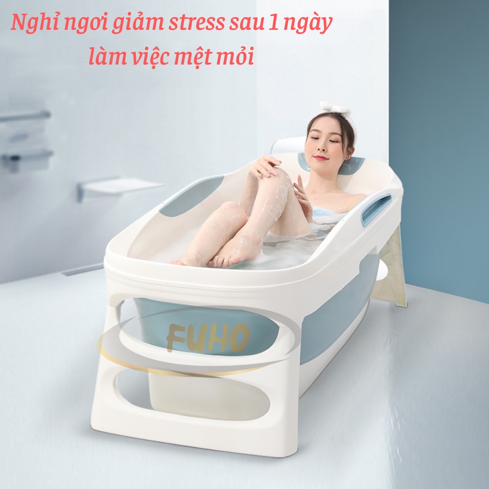 Bồn tắm gấp gọn cho người lớn FUHO chất liệu nhựa PP và hạt nhựa TPE, có thể làm bể bơi