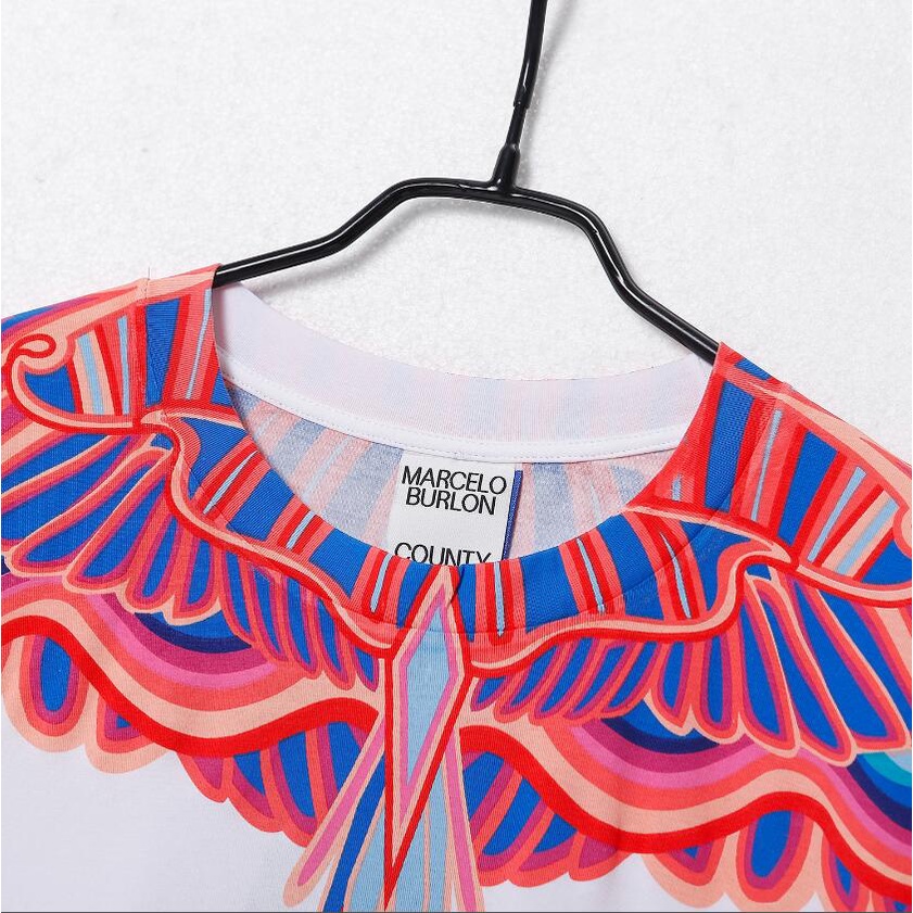 Áo Thun Đen Tay Ngắn In Hình Đôi Cánh Đỏ Và Hoa Hồng Thời Trang