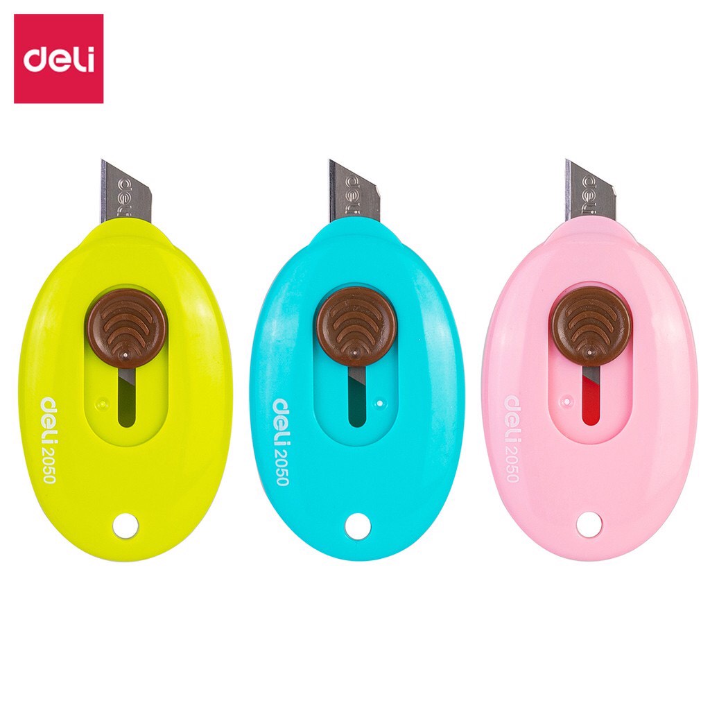 Dao rọc giấy cute Deli cao cấp E2050 35mm nhiều màu - Dao rọc giấy mini MIYABI STORE