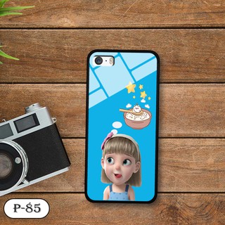 Ốp lưng kính 3D iPhone 5/ 5s- hình cute