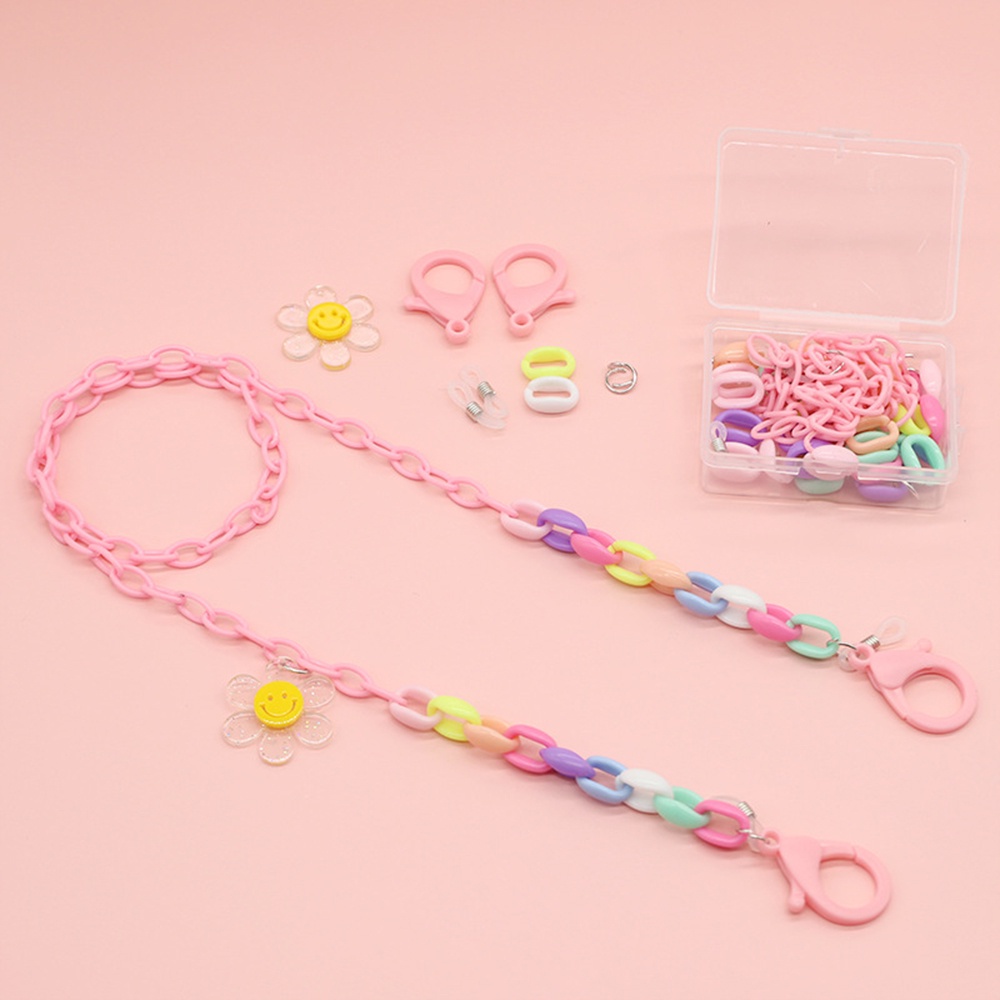 Dây Đeo Mặt Nạ Hình Bông Hoa/Mặt Cười Bằng Acrylic Màu Sắc Ngọt Ngào Kích Thước 50-60cm DIY