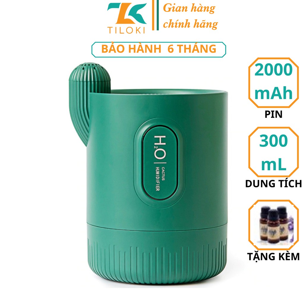 Máy xông tinh dầu phun sương tạo ẩm tích điện 6h TiLoKi TPG.02 dung tích 300ml