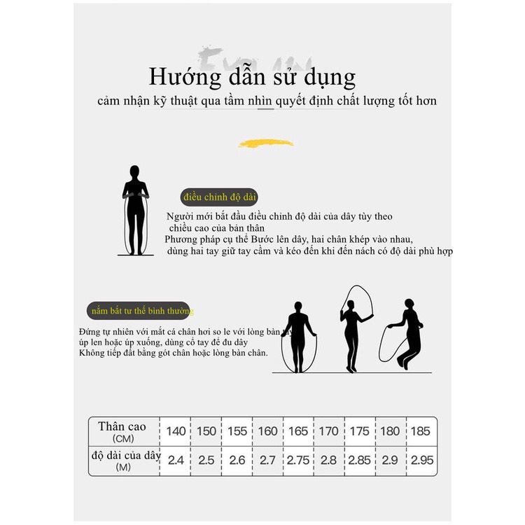 Dây lõi thép dây nhảy thể lực kèm bạc đạn điều chỉnh chuyên nghiệp Gym thể thao giảm cân đốt calo điều chỉnh dễ dàng