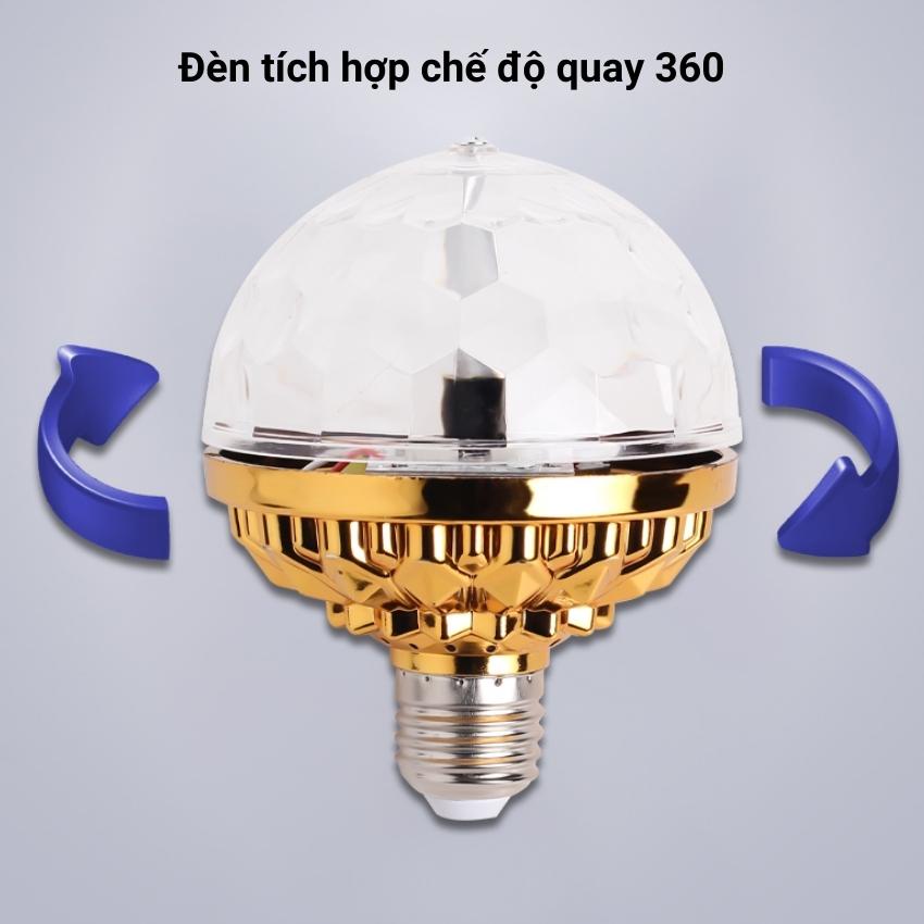 Đèn led quẩy trang trí phòng 7 màu quay 360 độ đuôi xoáy, có đuôi bóng xoáy đi kèm,dùng cho bar,vũ trường SHOPVINSEN