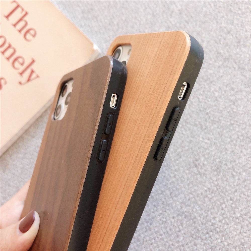 Ốp Điện Thoại TPU + Gỗ Tự Nhiên Cho iPhone 11 12 13 14 Pro Max 13Pro 12Pro 14Pro 14Plus X Xs Max XR 6 6s 7 8 Plus SE 2020