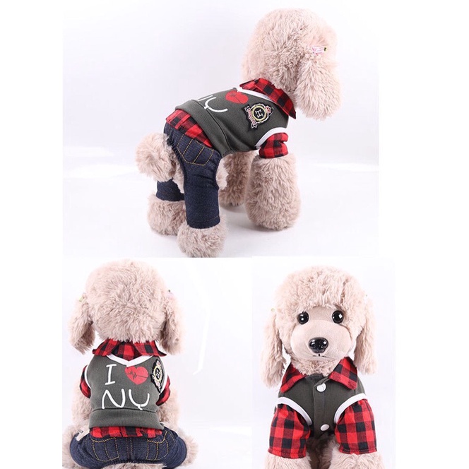 SHIP HỎA TỐC - QUẦN ÁO CHÓ MÈO - ĐỒNG PHỤC ĐI HỌC I LOVE NY DÀNH CHO CHÓ MÈO