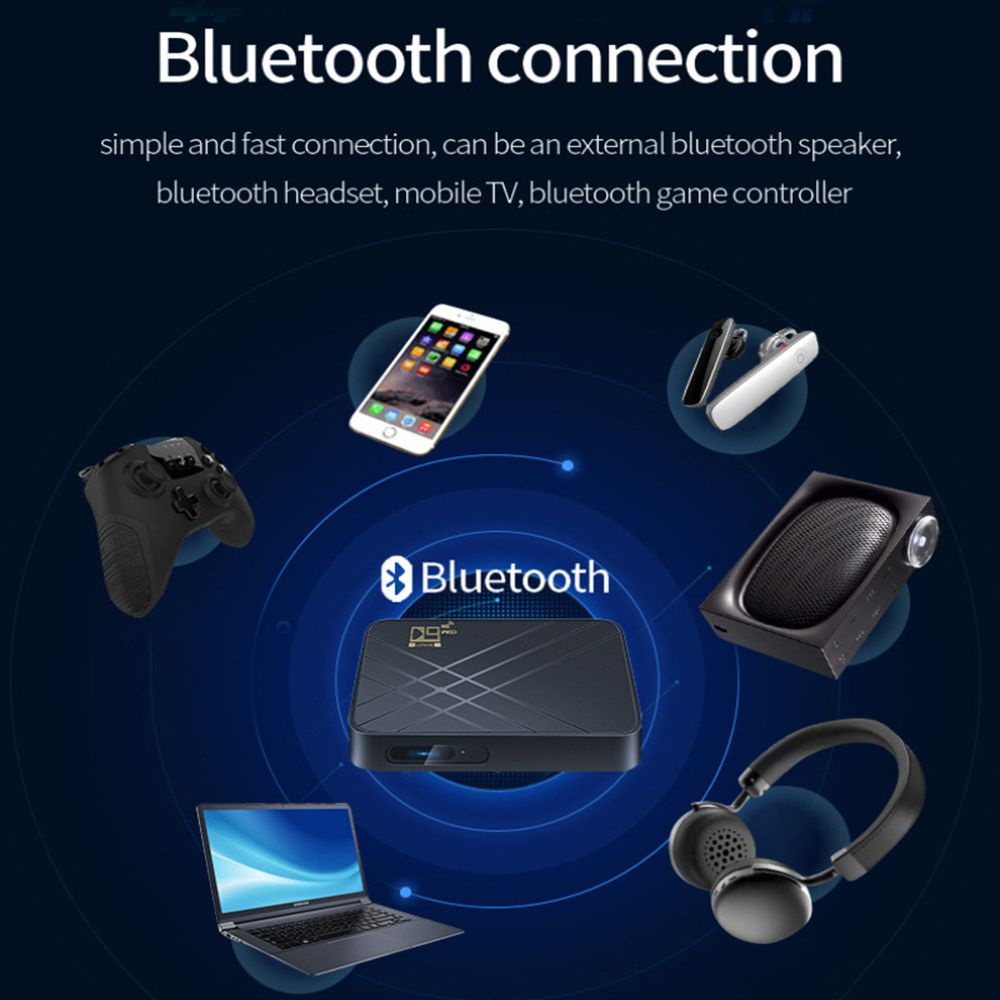 TV Box chiếu phim tại nhà D9 PRO lõi 4 Bluetooth 4K H.265 2021 phát truyền thông 8+128GB Amlogic S905L Android 10.0
