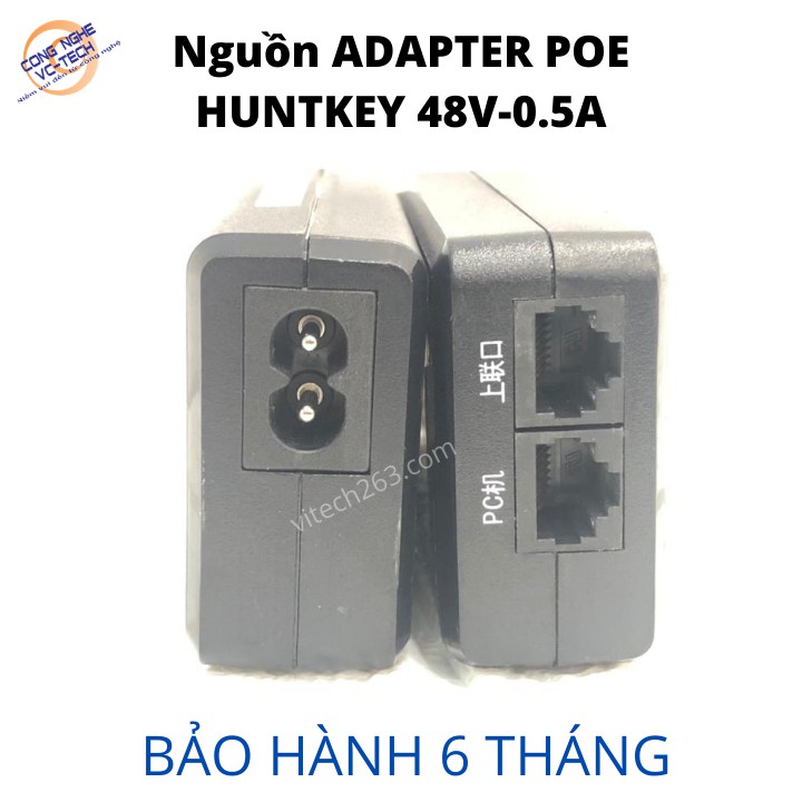 Nguồn Adapter POE HUNTKEY 48V-0.5A(Kèm dây nguồn số 8)-Giải Pháp TIẾT KIỆM CHI PHÍ dùng cho Camera IP | BigBuy360 - bigbuy360.vn