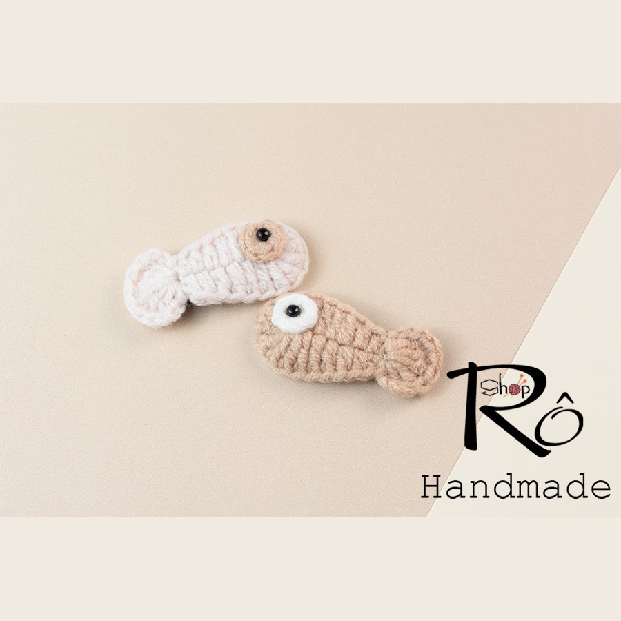 Cặp tóc xinh hình cá Nemo nhiều màu, kẹp tóc len Handmade hình thú[Hàng sẵn- Ảnh thật]