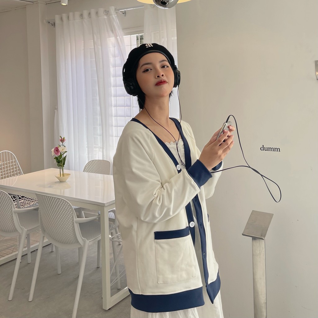 Áo khoác nhẹ Cadigan Basic - White | BigBuy360 - bigbuy360.vn