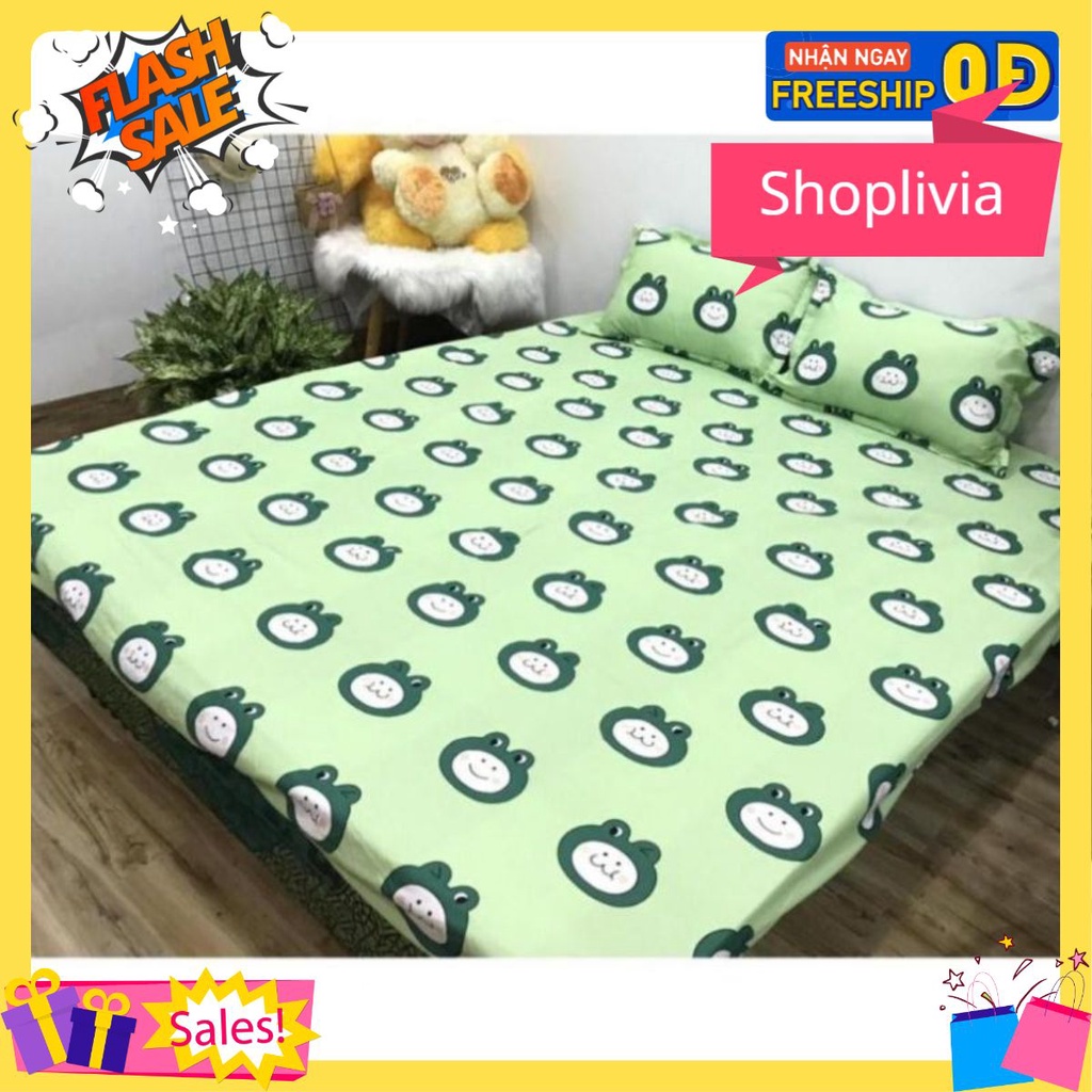 Bộ Ga Bọc Nệm Kèm 2 Vỏ Gối Nằm (set 3 món )-1M2,1M4,1M6,1M8