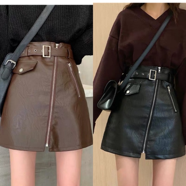 (Oder) chân váy da ulzzang-có ảnh thật