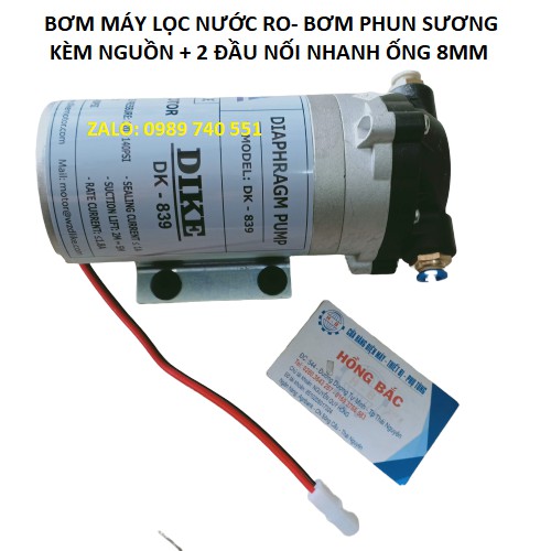 Bộ máy phun sương 10 béc sử dụng máy bơm phun sương 24v công suất 60W