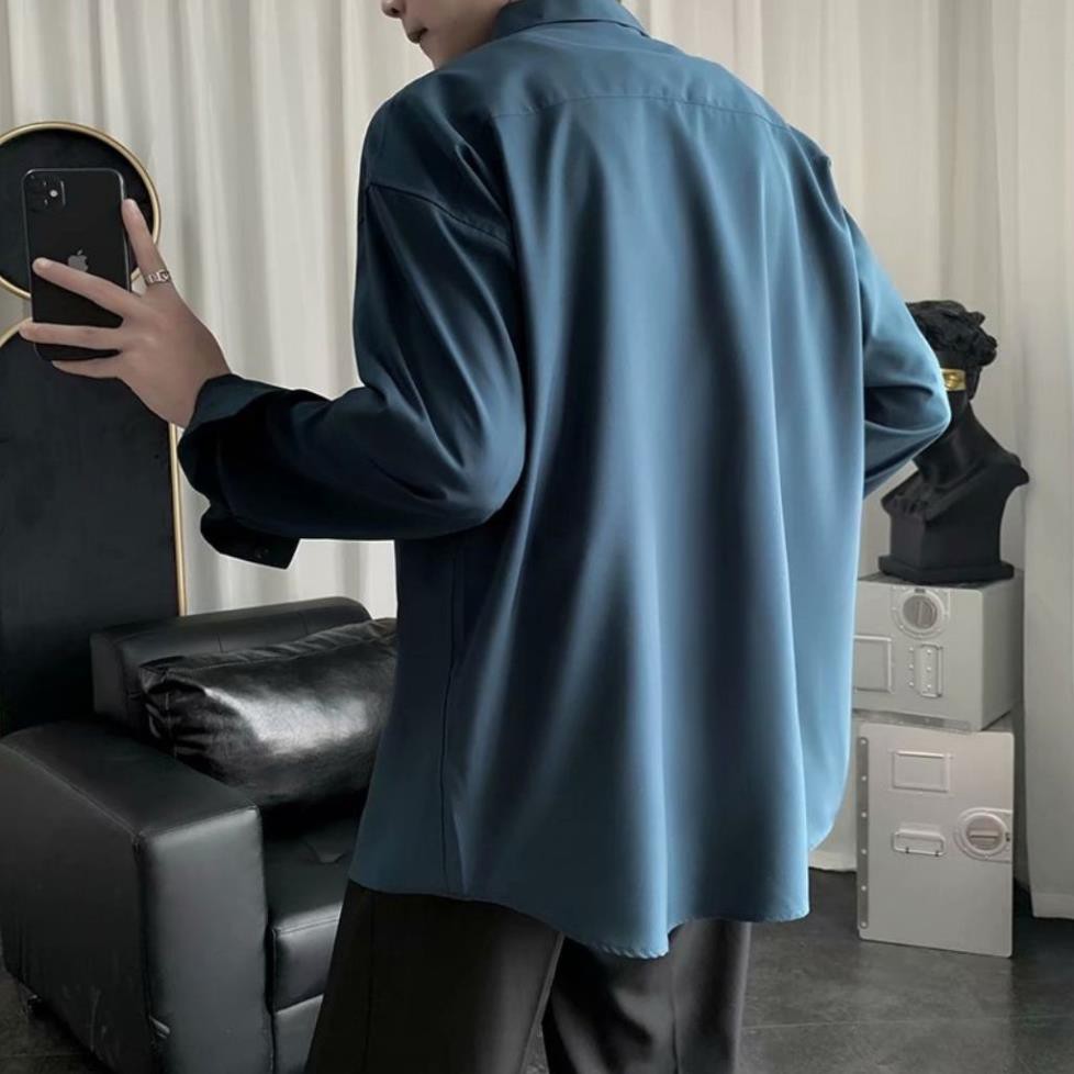 Áo sơ mi Nam TILAA FASHION cổ vest vải lụa dài tay form rộng unisex phong cách Hàn Quốc AS03 ་་