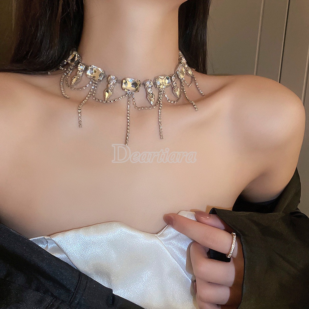 Vòng cổ Đính Đá Sang Trọng Phong Cách Âu Mỹ