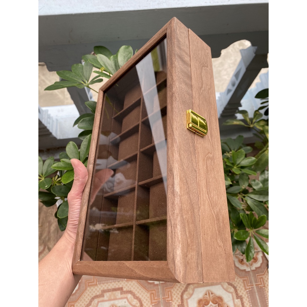 Hộp đựng đồng hồ 12 ngăn  Gỗ ÓC CHÓ+Gỗ HƯƠNG