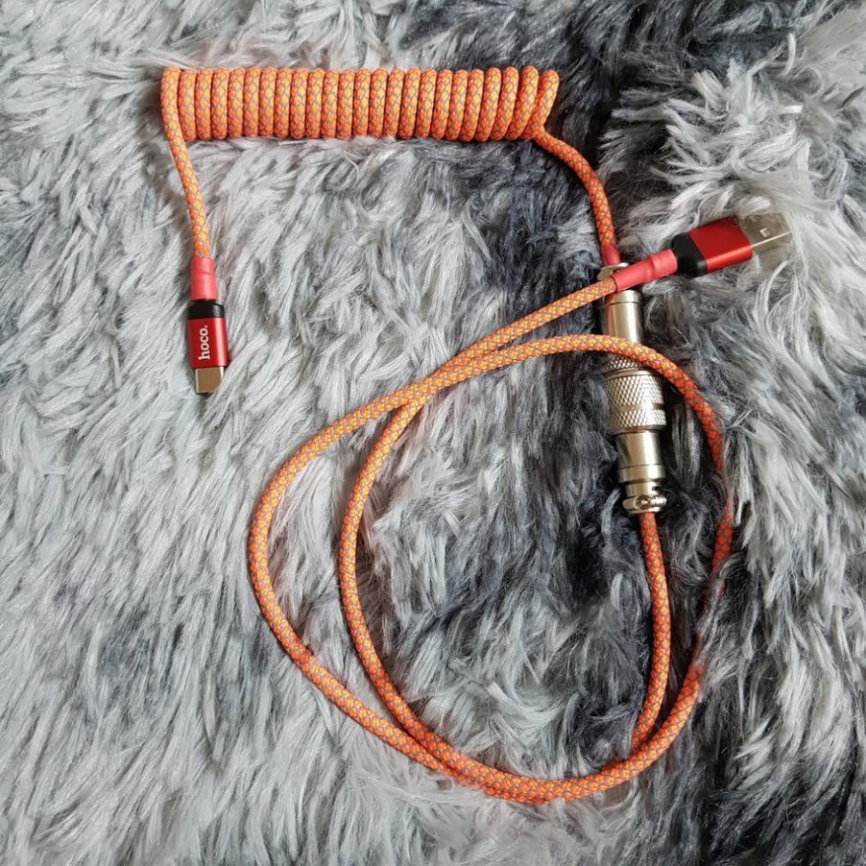 Hien01 hmm Dây Cáp Bàn Phím Cơ Type C/Micro Usb Lò Xo, Dây Cáp Sạc Type C Lò Xo