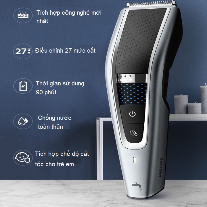 Tông đơ cắt tóc cao cấp Philips HC5690/15 - Kiểu pin: Li-ion - Công suất: 9W