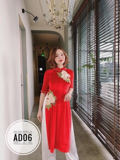 Bigsize Áo dài hoa lá AD06