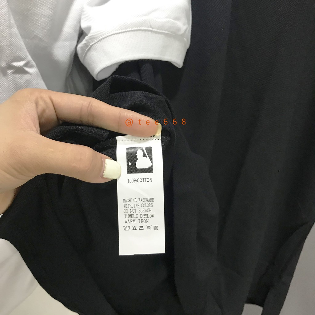 Áo Polo M L B chữ NY thêu, hàng unisex chất vải cá sấu Tee668