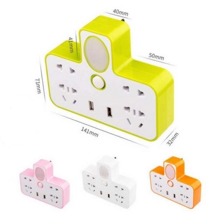Ổ CẮM ĐIỆN KÈM ĐÈN NGỦ CÓ CỔNG USB 2IN1 TIỆN LỢI