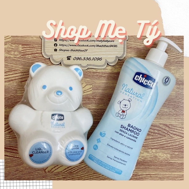 (DATE 2026) Sữa tắm gội dưỡng da Chicco Teddy chiết xuất từ Nha đan cho bé 0M+ (ĐỌC MÔ TẢ)
