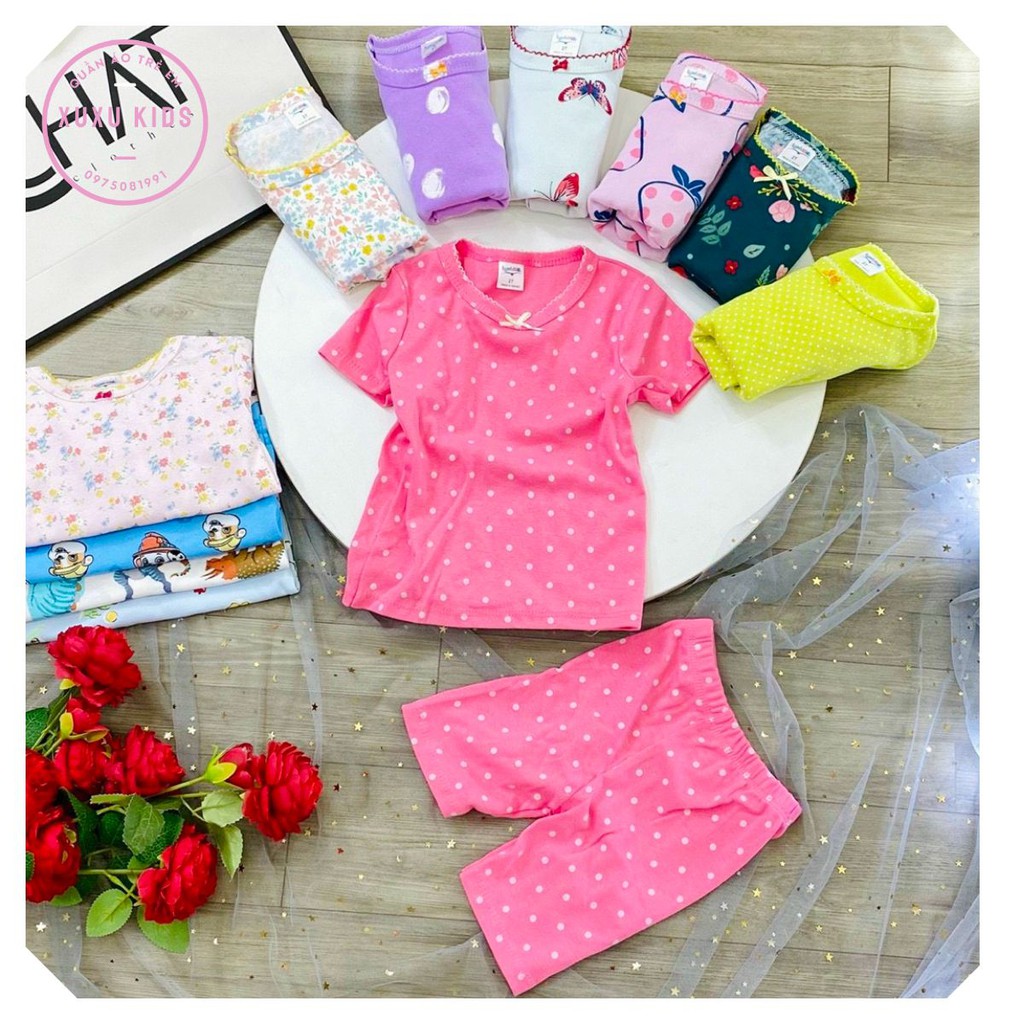 [HOT] Bộ cộc tay 🍓SALE🍓 Combo 3 bộ quần áo trẻ em mùa hè chất bozip xuất dư cho bé trai bé gái Xu Xu Kids size từ 8-20kg