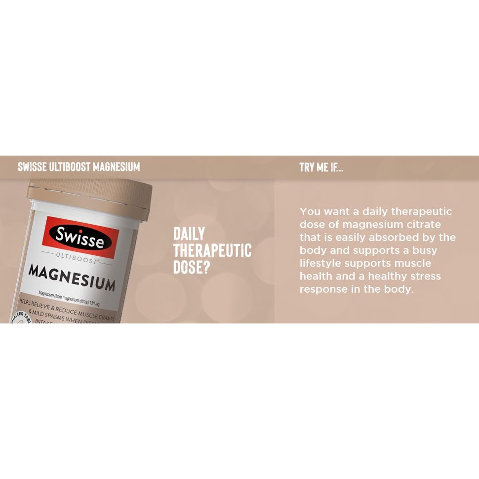 Viên Uống Bổ Sung Magie Hỗ Trợ Cơ Bắp Và Xương - Swisse Ultiboost Magnesium