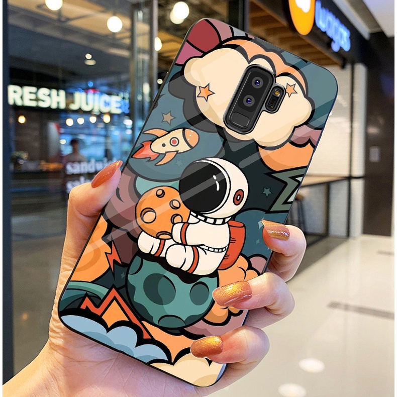 Ốp Lưng SAMSUNG GALAXY S9, S9 PLUS  Ốp kính bóng cao cấp Phi Hành Gia