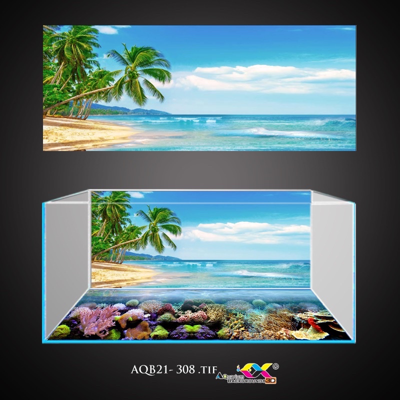 Tranh dán bể cá 3d cảnh biển siêu đẹp và nét,có keo sẵn trên bề mặt, đa dạng kích thước (AQB21-308))