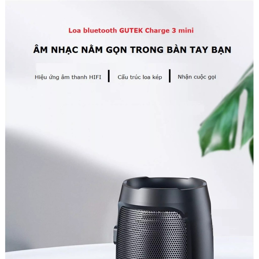 Loa bluetooth nghe nhạc mini GrownTech charge 3+ mini 20W chống nước vỏ nhôm cao cấp