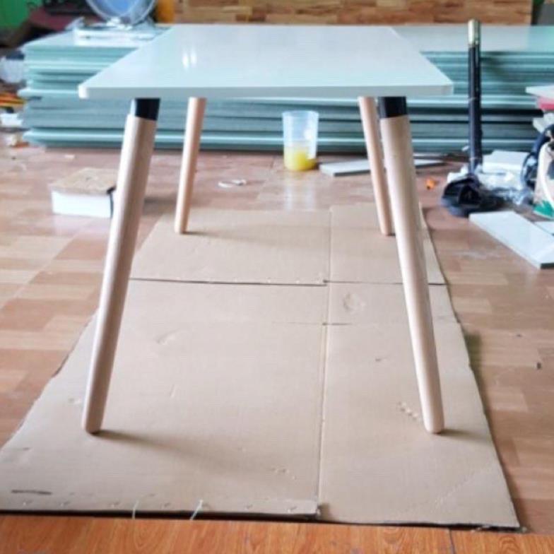 (Freeship 30k) Bàn làm việc bàn học bàn ăn chân gỗ tần bì 60×120cm