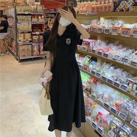 Đầm Thun polo Dáng Chữ A Tay Ngắn Ôm Eo Phong Cách Preppy Thời Trang Mùa Hè Kiểu Mới Dành Cho Bạn Nữ