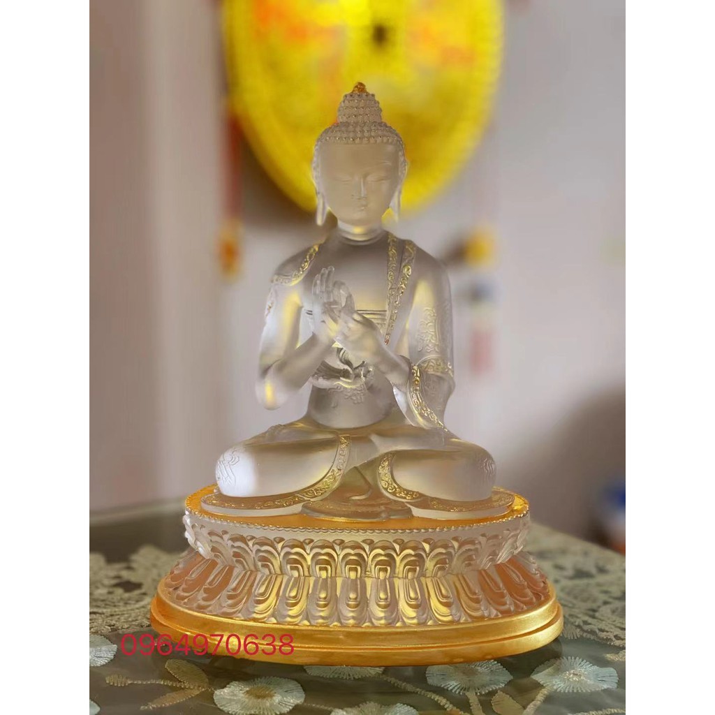 Tượng Dược Sư Lưu Ly Dát Vàng 19cm