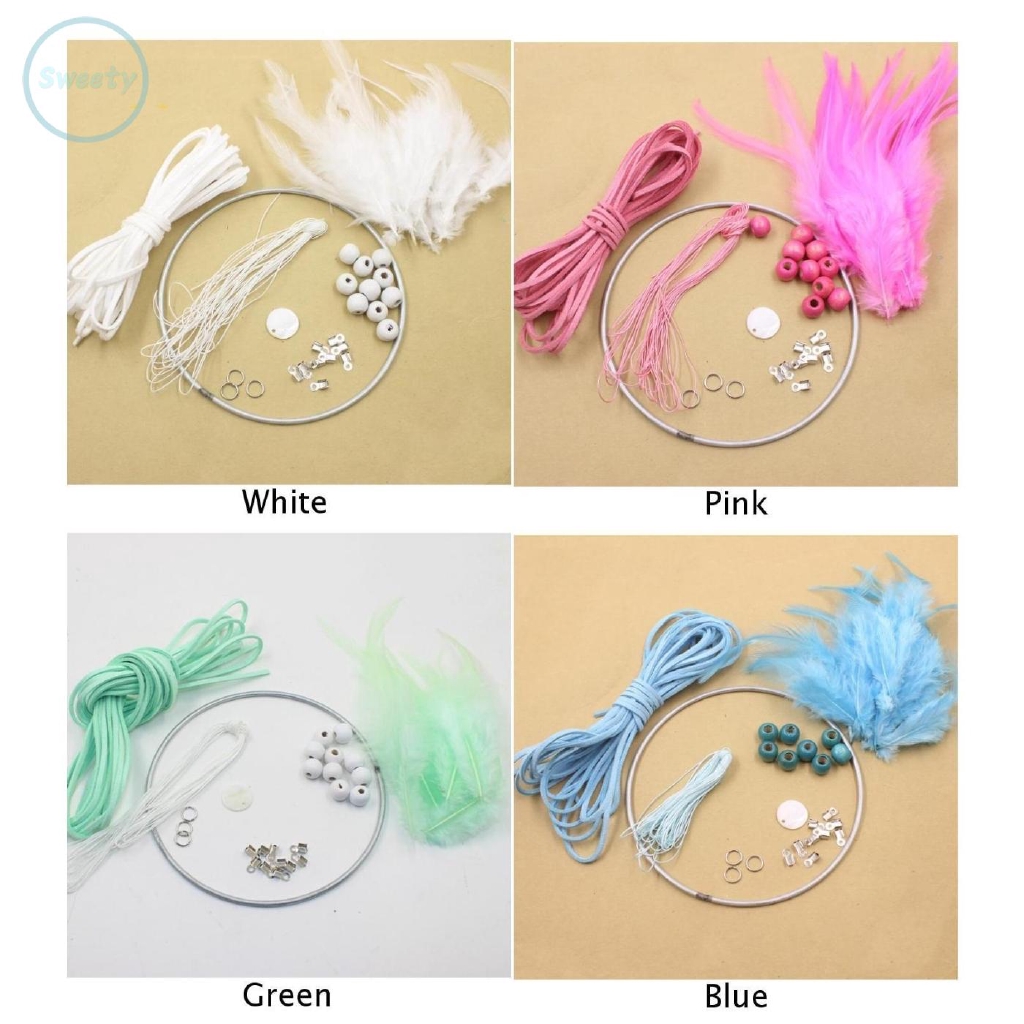 Bộ dụng cụ làm Dreamcatcher trang trí có 4 màu tự làm sáng tạo