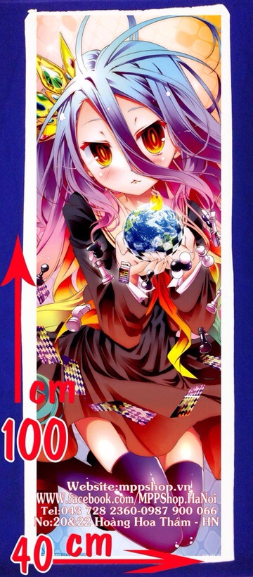 Gối nogame Nolife anime 40 x1m in 1 mặt ruột bông