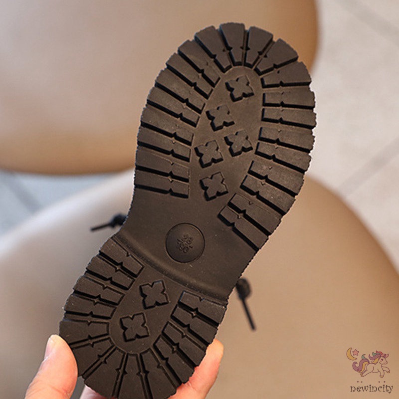 Giày bốt martin bằng da đế mềm phong cách Hàn Quốc độc đáo thời trang mùa thu cho bé gái