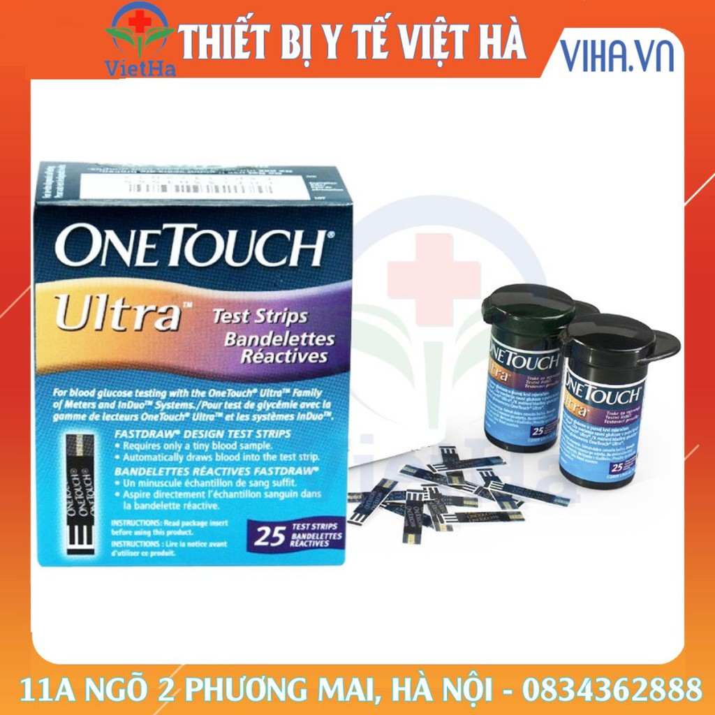 Que thử đường huyết Onetouch Ultra (25que) tặng 25 kim