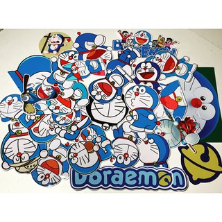 Hình dán Doraemon DECAL CẮT SẴN dán mũ bảo hiểm, vali, máy tính,xe, tủ lạnh, nhà....